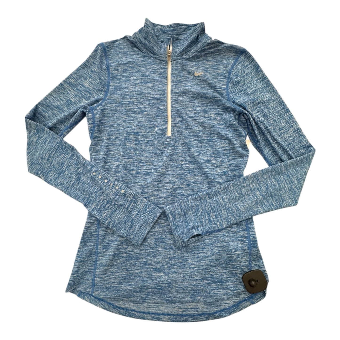 Athletic Top Long Sleeve Collar By Nike In Blue, Size: Xs