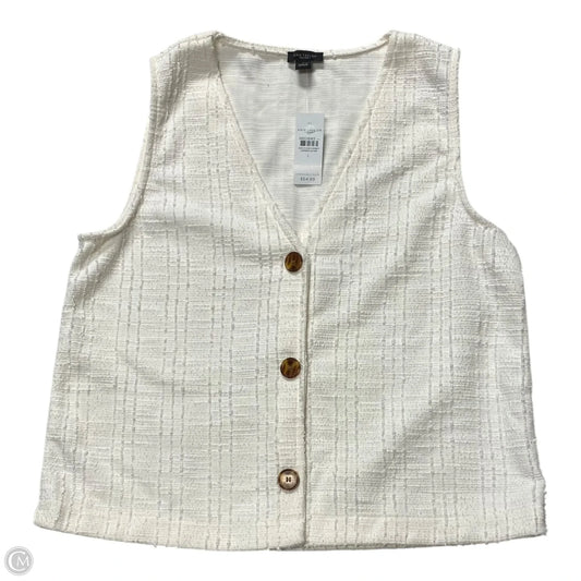 Top Sleeveless By Ann Taylor In White, Size: L