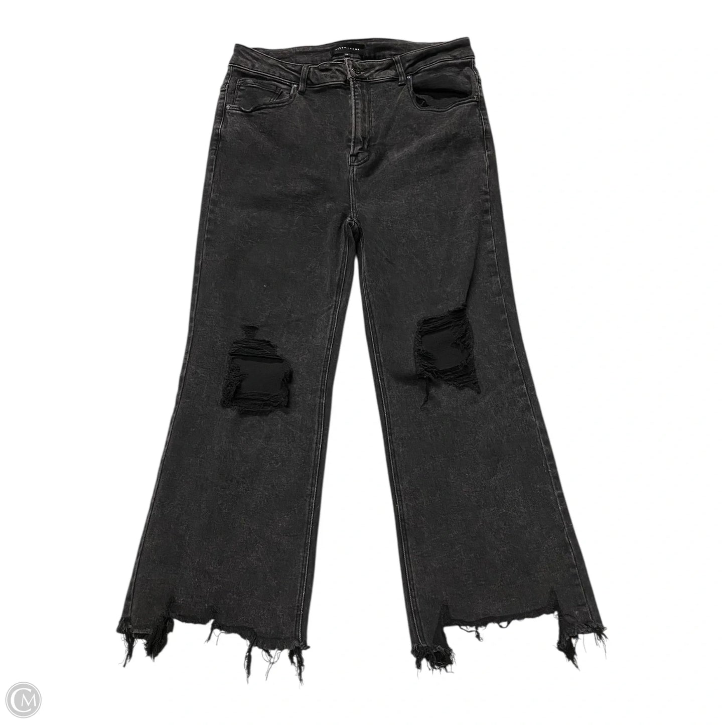 Jeans Wide Leg By Risen In Black Denim, Size: 1x