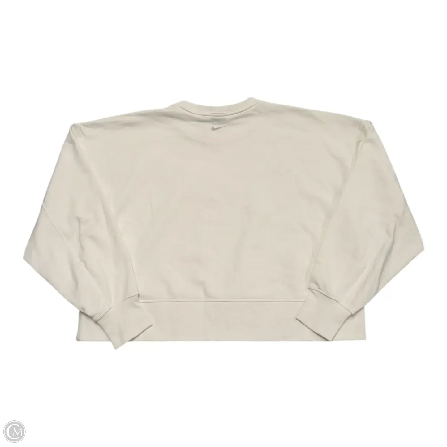 Athletic Sweatshirt Crewneck By Nike In Silver & White, Size: M