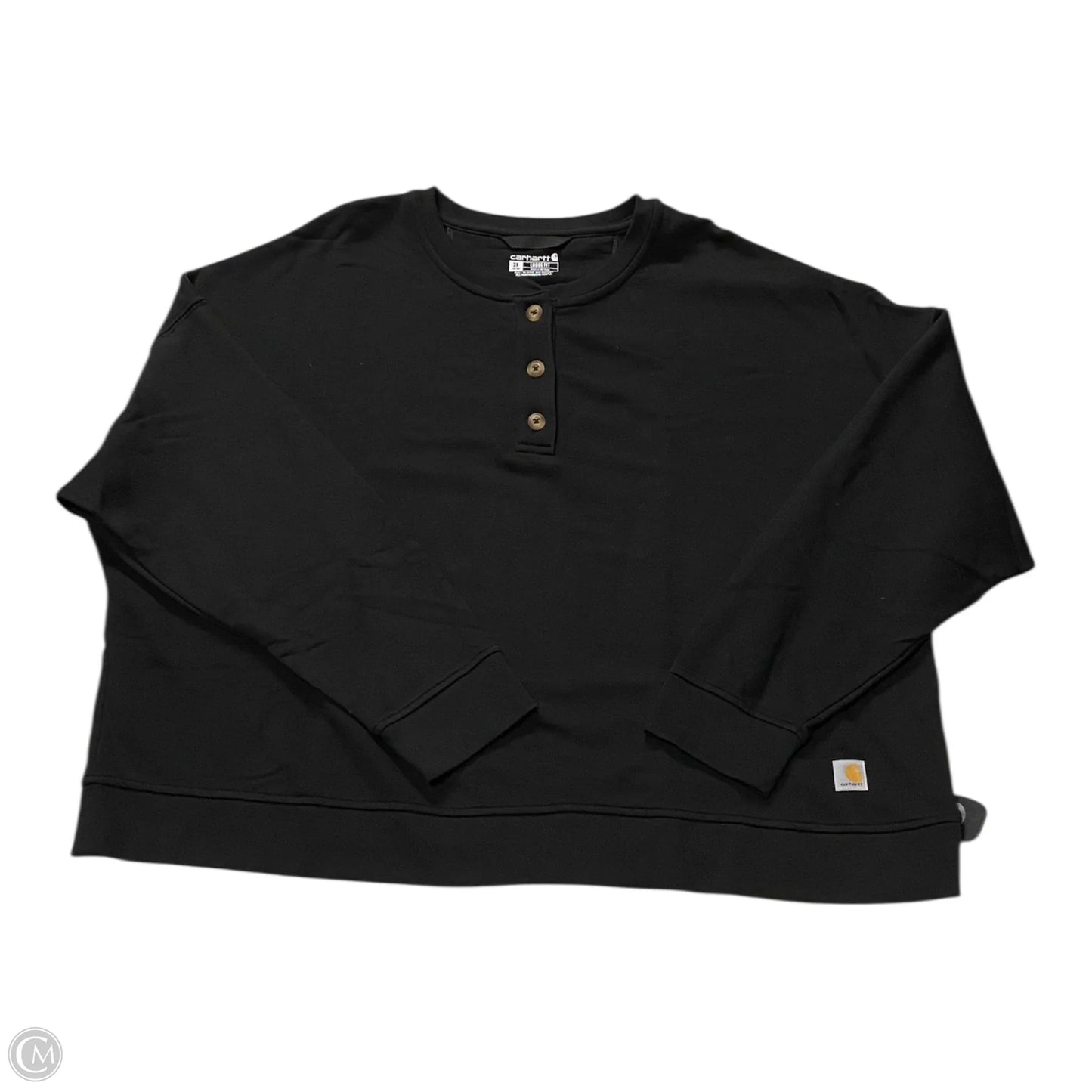 Top Long Sleeve By Carhartt In Black, Size: 3x