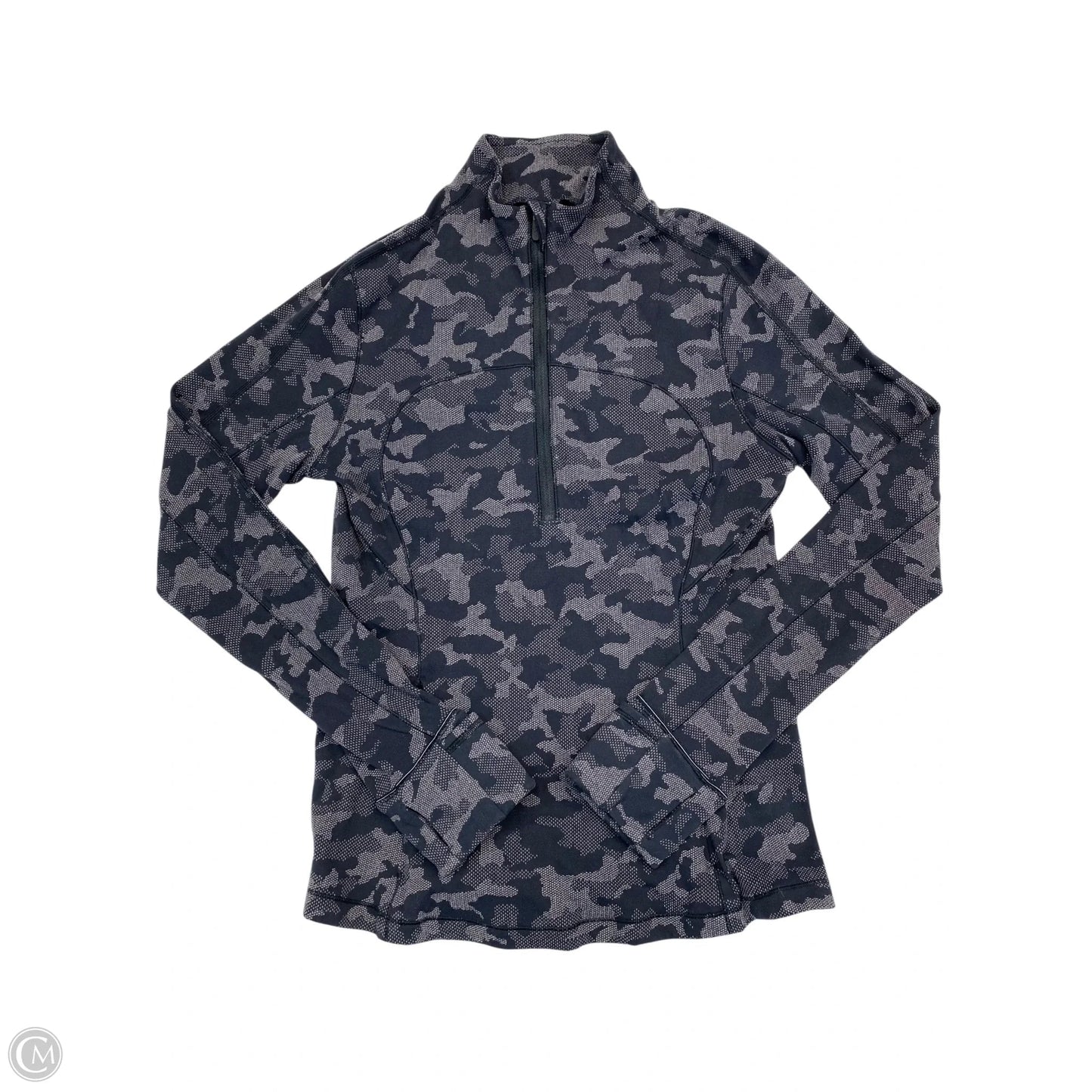 Athletic Jacket By Lululemon In Black & Grey, Size: 10