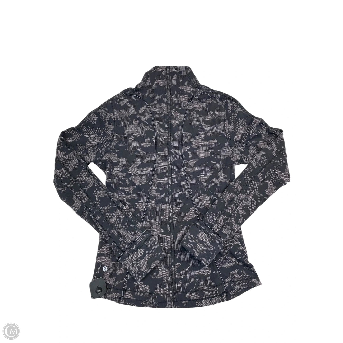 Athletic Jacket By Lululemon In Black & Grey, Size: 10