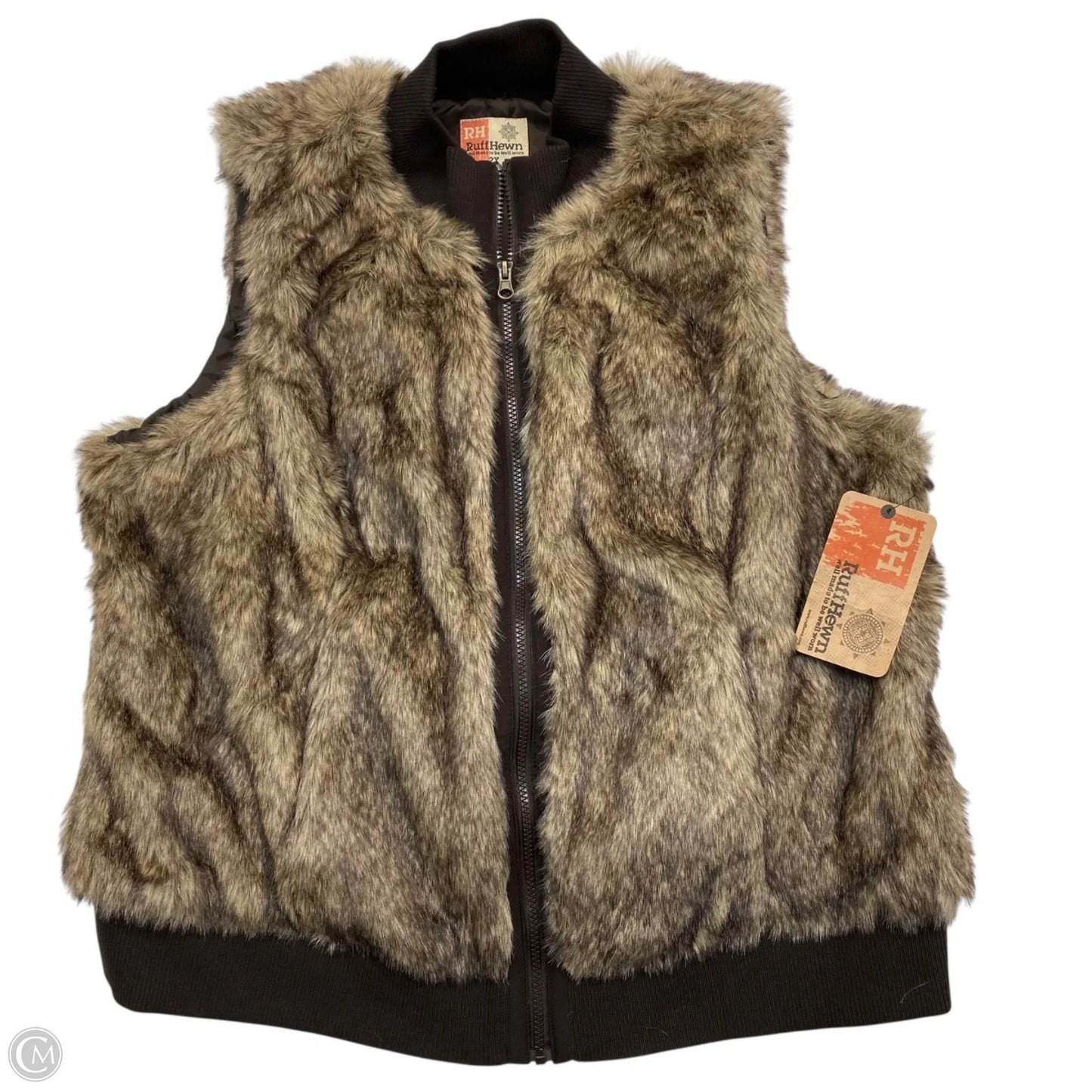 Vest Faux Fur & Sherpa By Ruff Hewn In Brown, Size: 2x