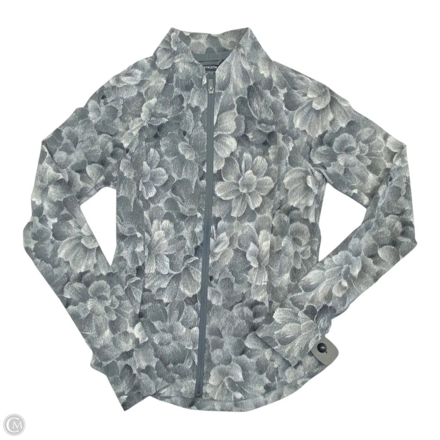 Athletic Jacket By Athleta In Grey & White, Size: S