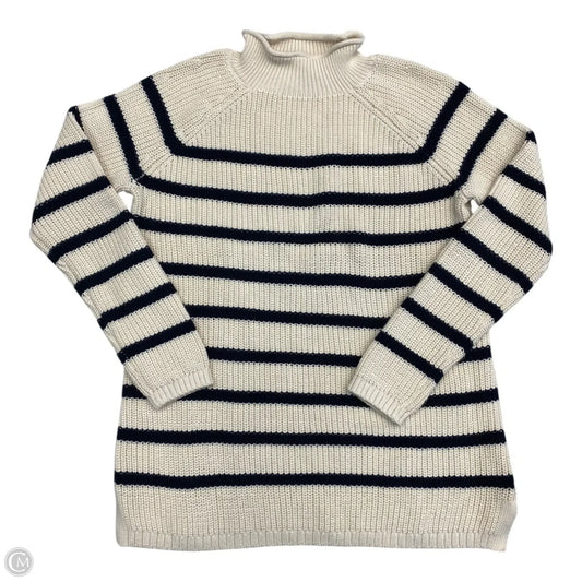 Sweater By Talbots In Blue & Cream, Size: M