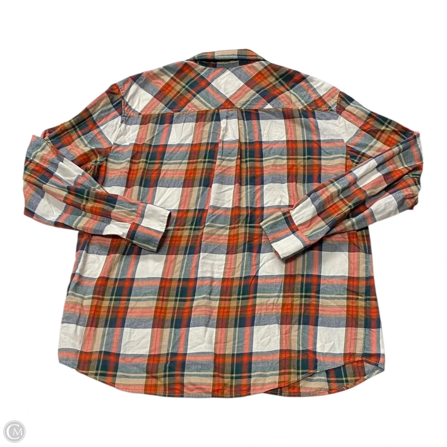 Top Long Sleeve By J. Crew In Plaid Pattern, Size: M