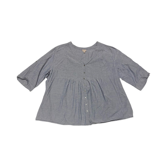 Top 3/4 Sleeve By J. Jill In Blue, Size:4X