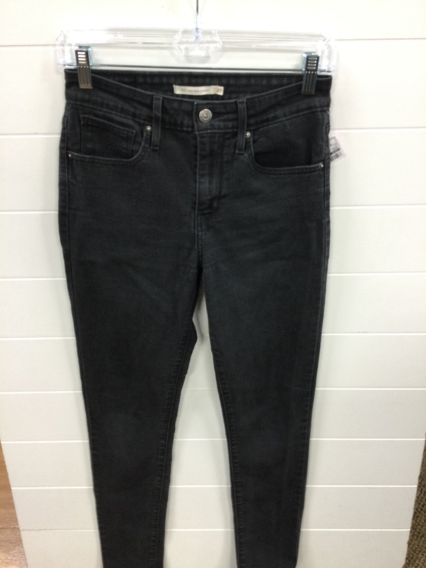 Jeans Skinny By Levis In Black Denim, Size:4