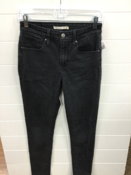 Jeans Skinny By Levis In Black Denim, Size:4