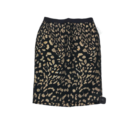 Skirt Midi By Ann Taylor In Black & Gold, Size:2