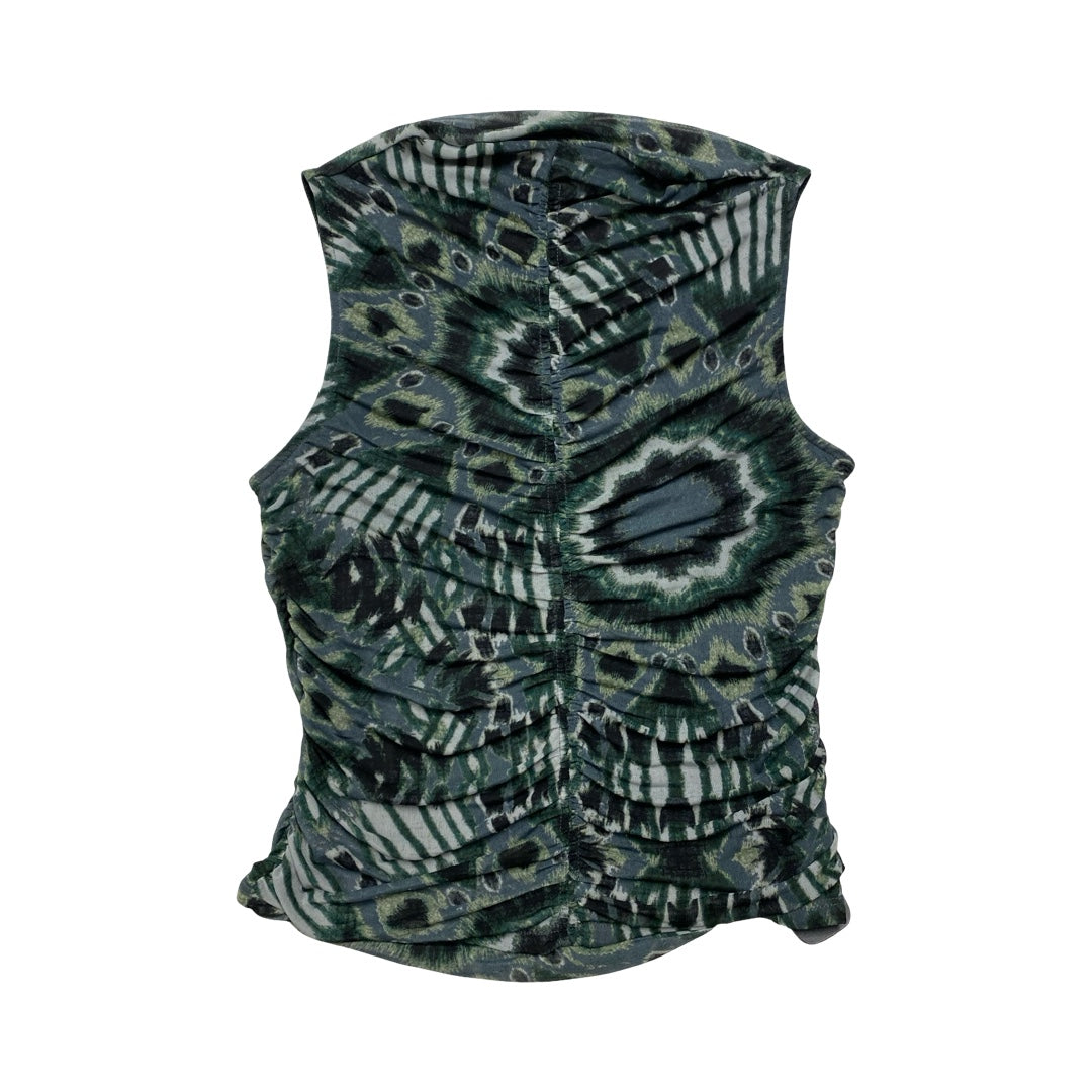 Top Sleeveless By Rachel Zoe In Green & Grey, Size:L