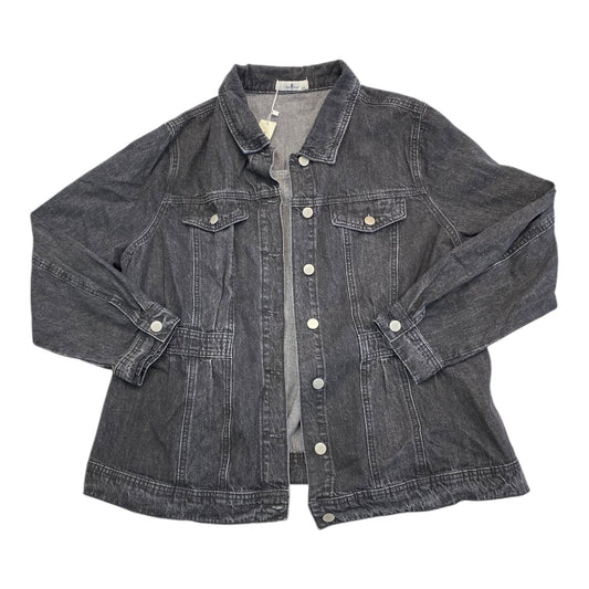 Jacket Denim By Agnes Orinda In Black Denim, Size:2X