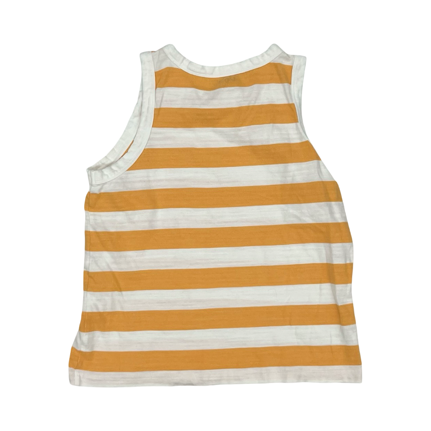Top Sleeveless By Loft In Orange & White, Size:L