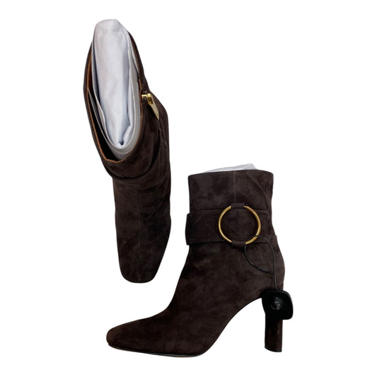 Boots Ankle Heels By Franco Sarto In Brown, Size:10