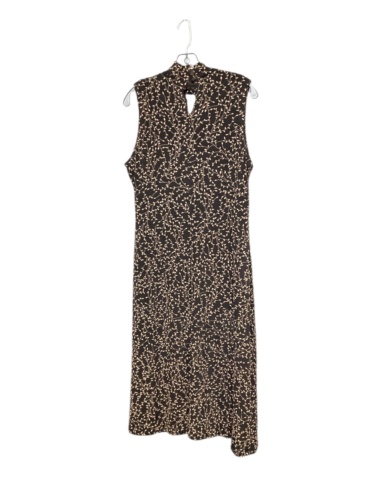 Dress Casual Maxi By Coldwater Creek In Black & Gold, Size:16