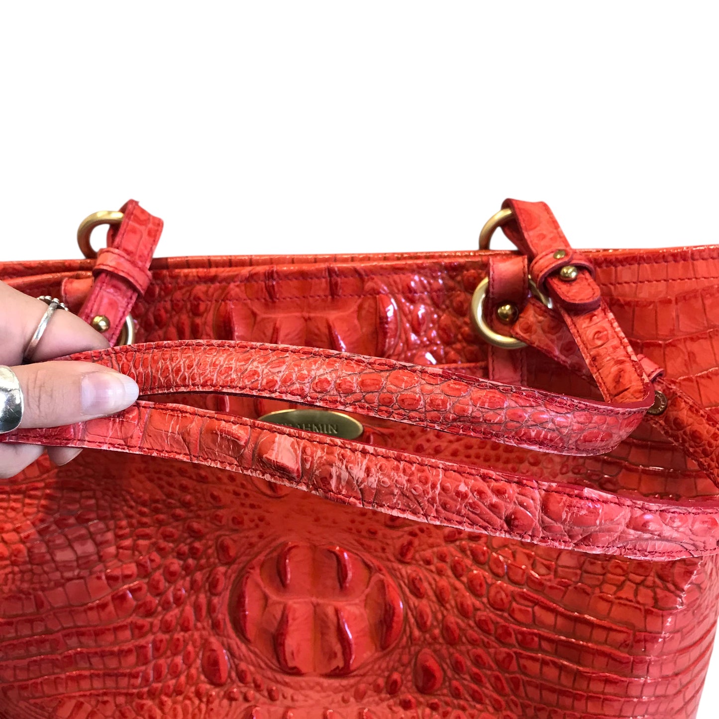 Handbag Designer By Brahmin In Orange, Size:Medium