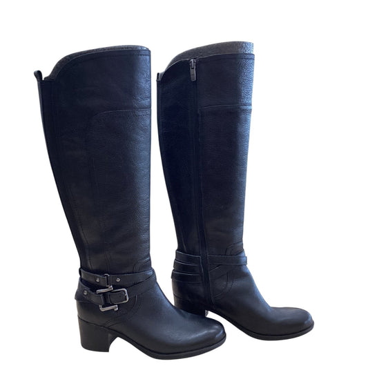 Boots Knee Heels By Clothes Mentor In Black, Size:6.5