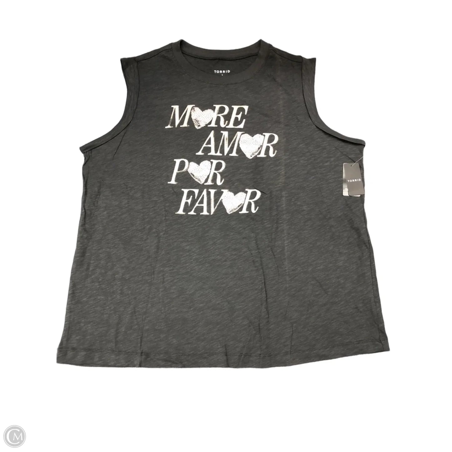 Top Short Sleeve By Torrid In Grey, Size: 1x