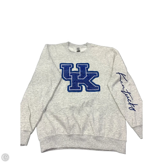 Sweatshirt Crewneck By Gildan In Blue & Grey, Size: S