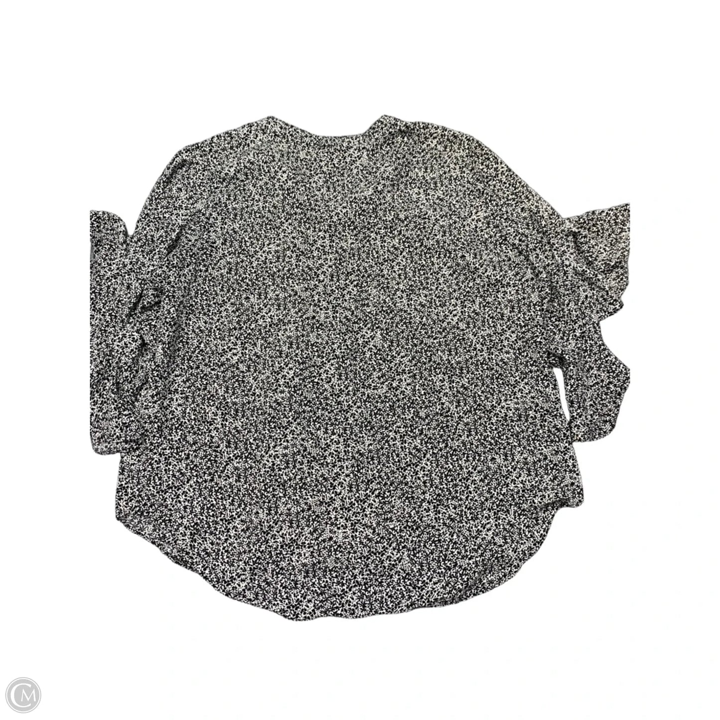 Blouse Short Sleeve By Vince Camuto In Black & Cream, Size: Xl
