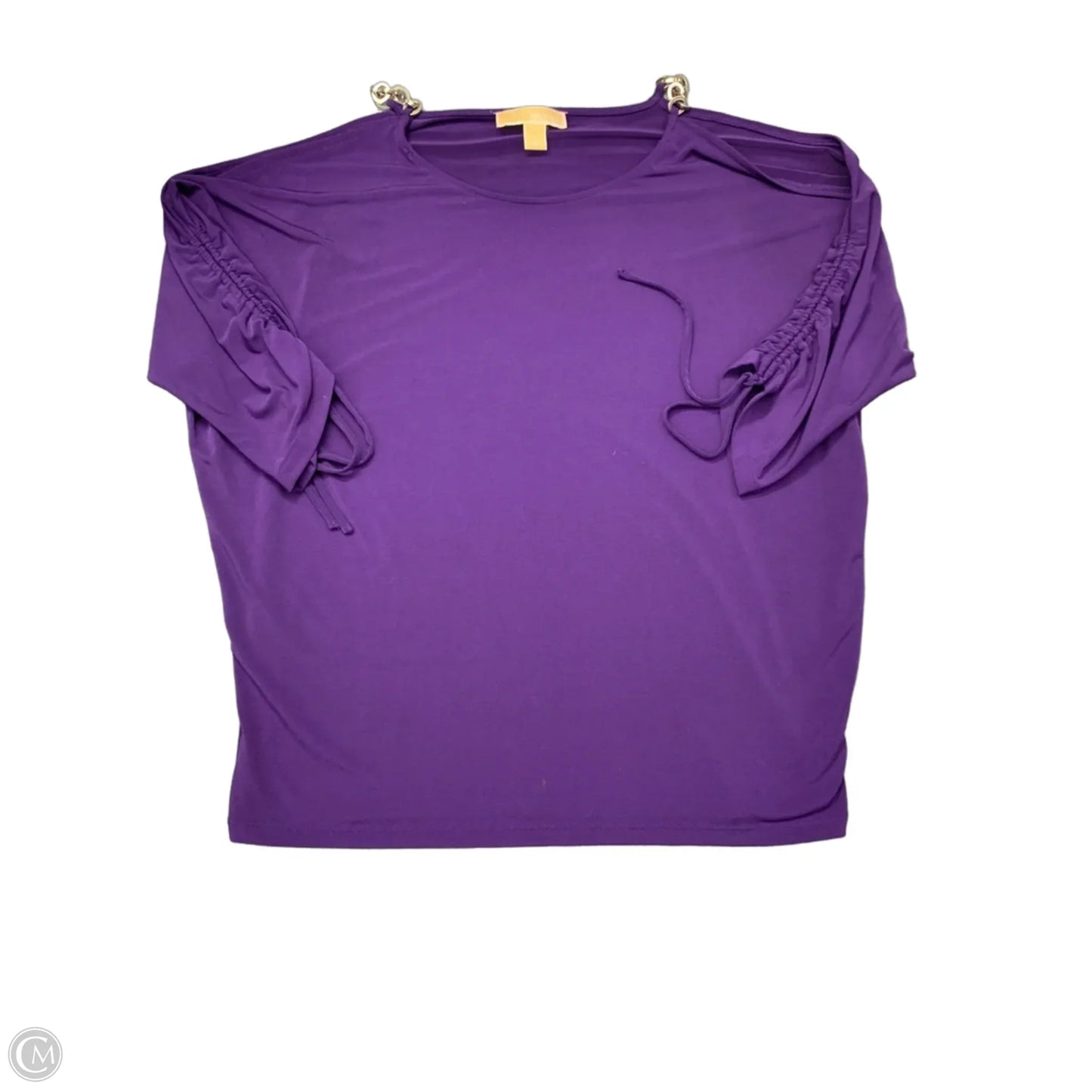 Blouse Short Sleeve By Michael By Michael Kors In Purple, Size: L