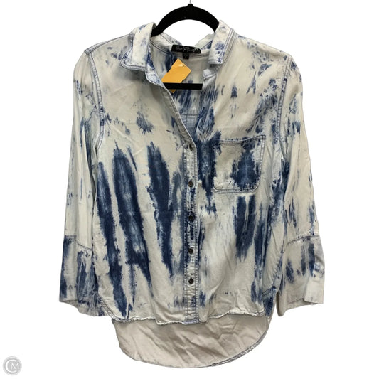 Top Long Sleeve By Velvet Heart In Blue & White, Size: S