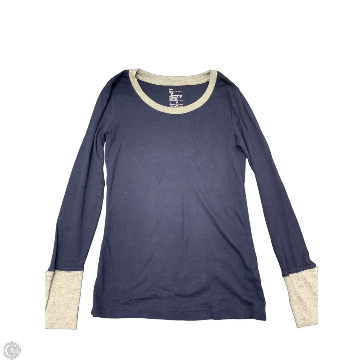 Top Long Sleeve Basic By Gap In Navy, Size: M
