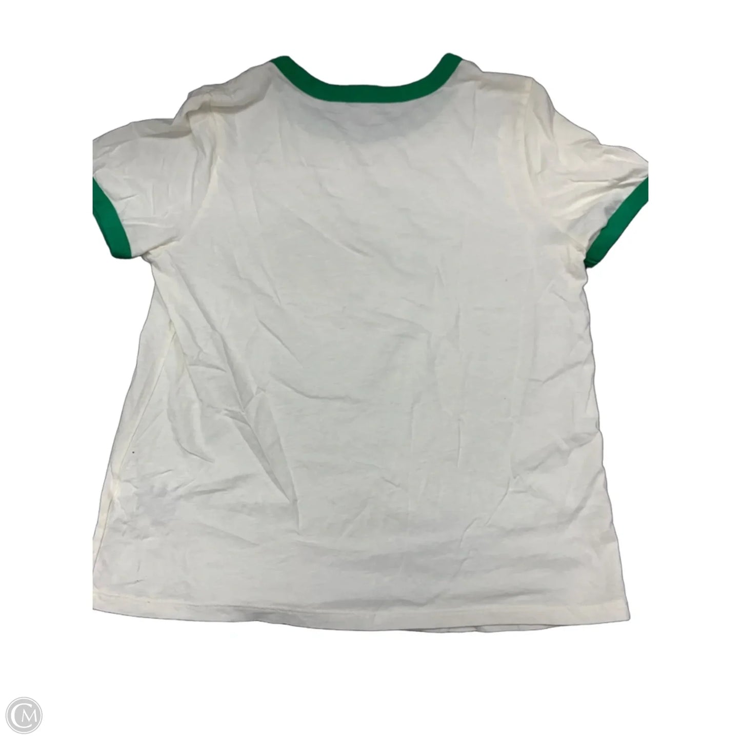 Top Short Sleeve Basic By Old Navy In Green & White, Size: S