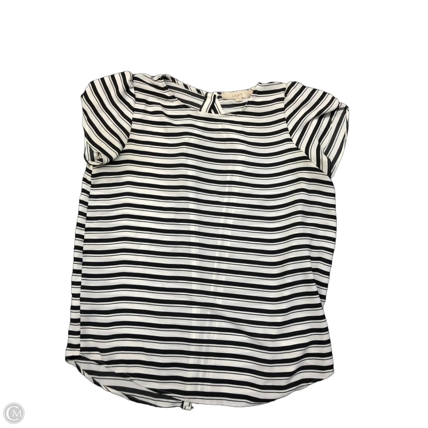 Top Short Sleeve By Loft In Striped Pattern, Size: S