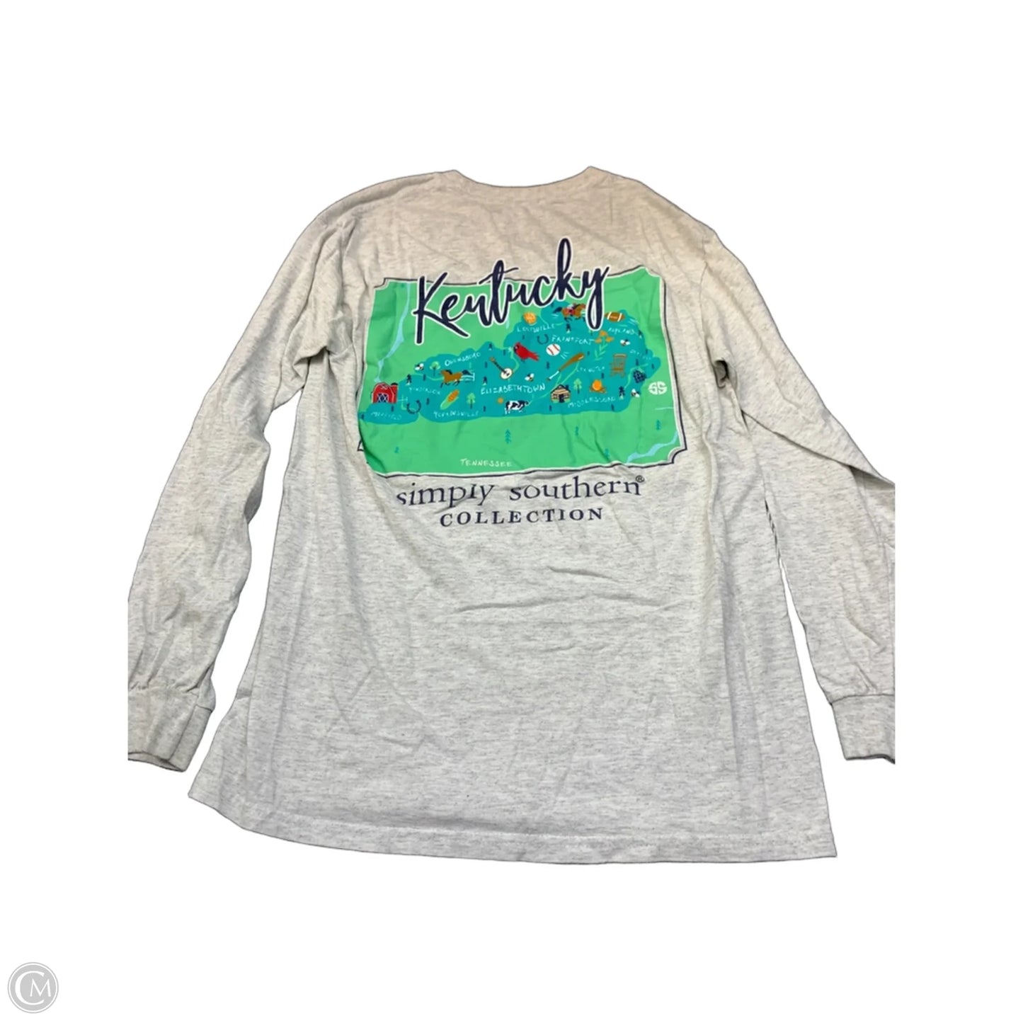 Top Long Sleeve Basic By Simply Southern In Grey, Size: S