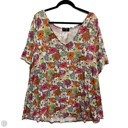 Top Short Sleeve By Lane Bryant In White, Size: 26