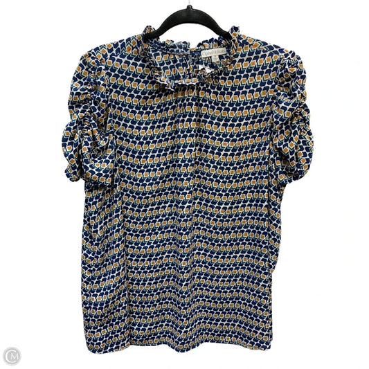 Top Short Sleeve By Ophelia Roe In Blue, Size: 1x