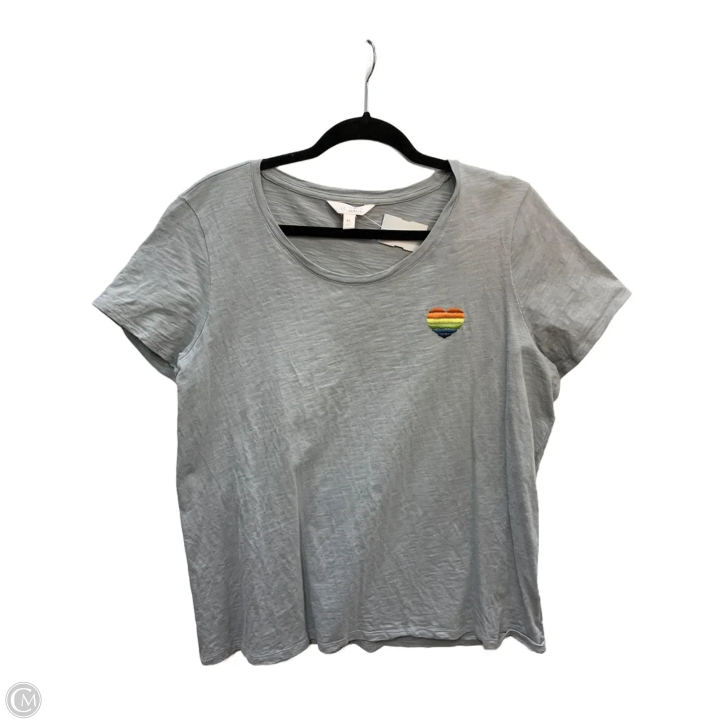 Top Short Sleeve By Lc Lauren Conrad In Grey, Size: Xl