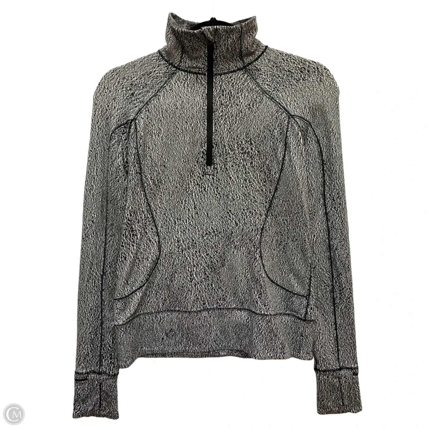 Athletic Top Long Sleeve Collar By Lululemon In Grey, Size: 4