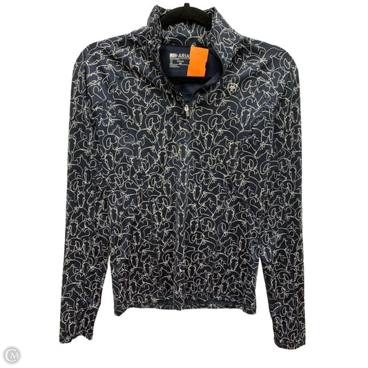Athletic Top Long Sleeve Collar By Ariat In Navy, Size: Xs