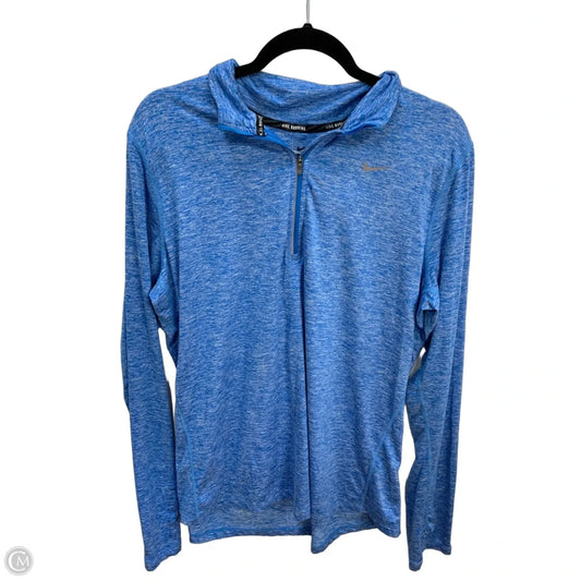 Athletic Top Long Sleeve Collar By Nike Apparel In Blue, Size: Xl