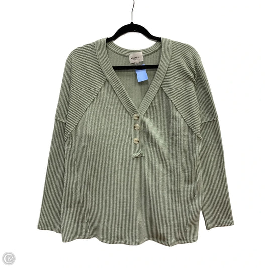 Top Long Sleeve By Andree By Unit In Green, Size: L