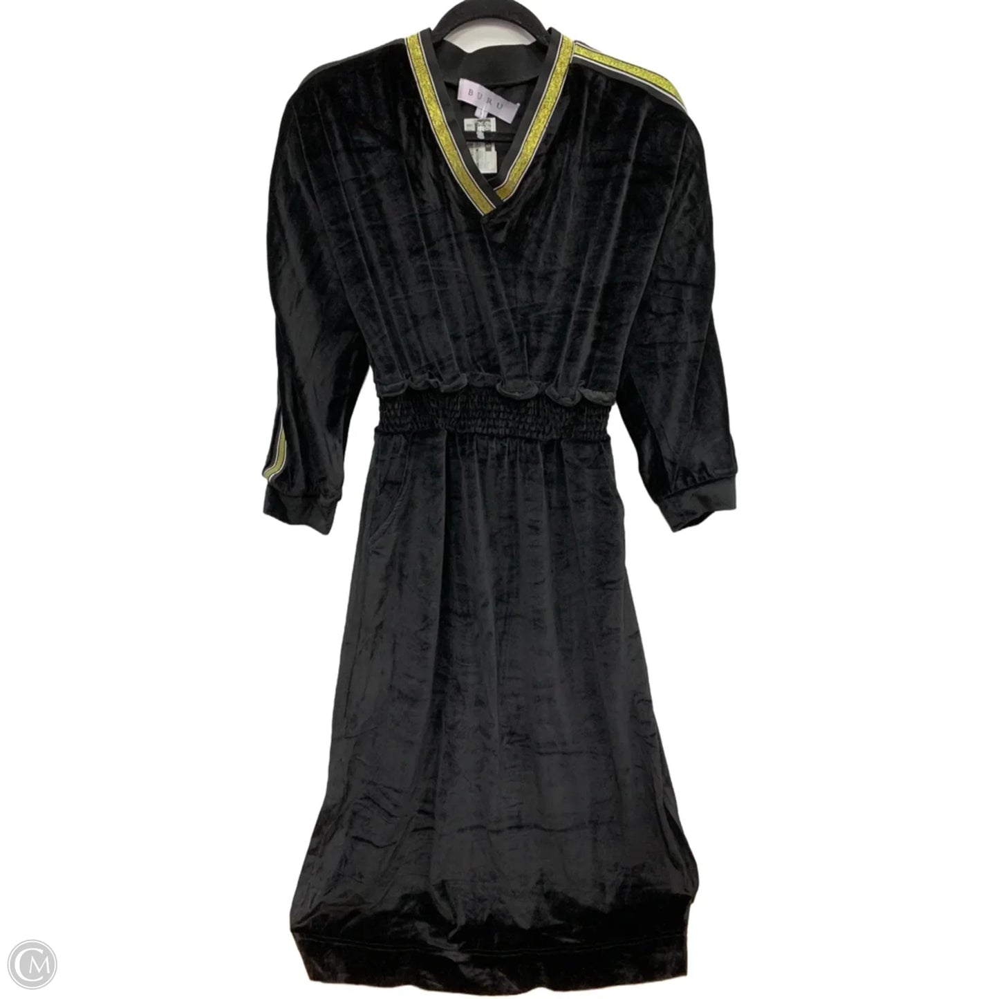 Dress Casual Maxi By Clothes Mentor In Black & Gold, Size: S