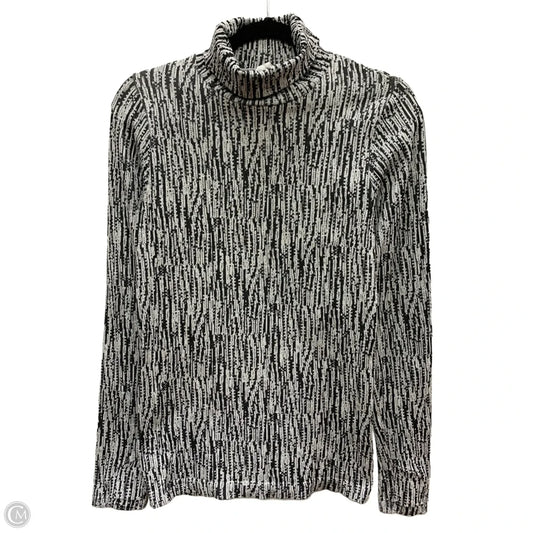 Athletic Top Long Sleeve Crewneck By Athleta In Black & White, Size: S