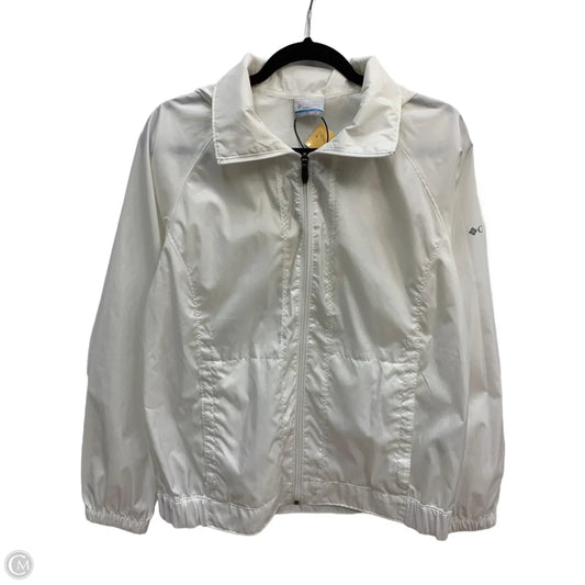Jacket Windbreaker By Columbia In White, Size: M