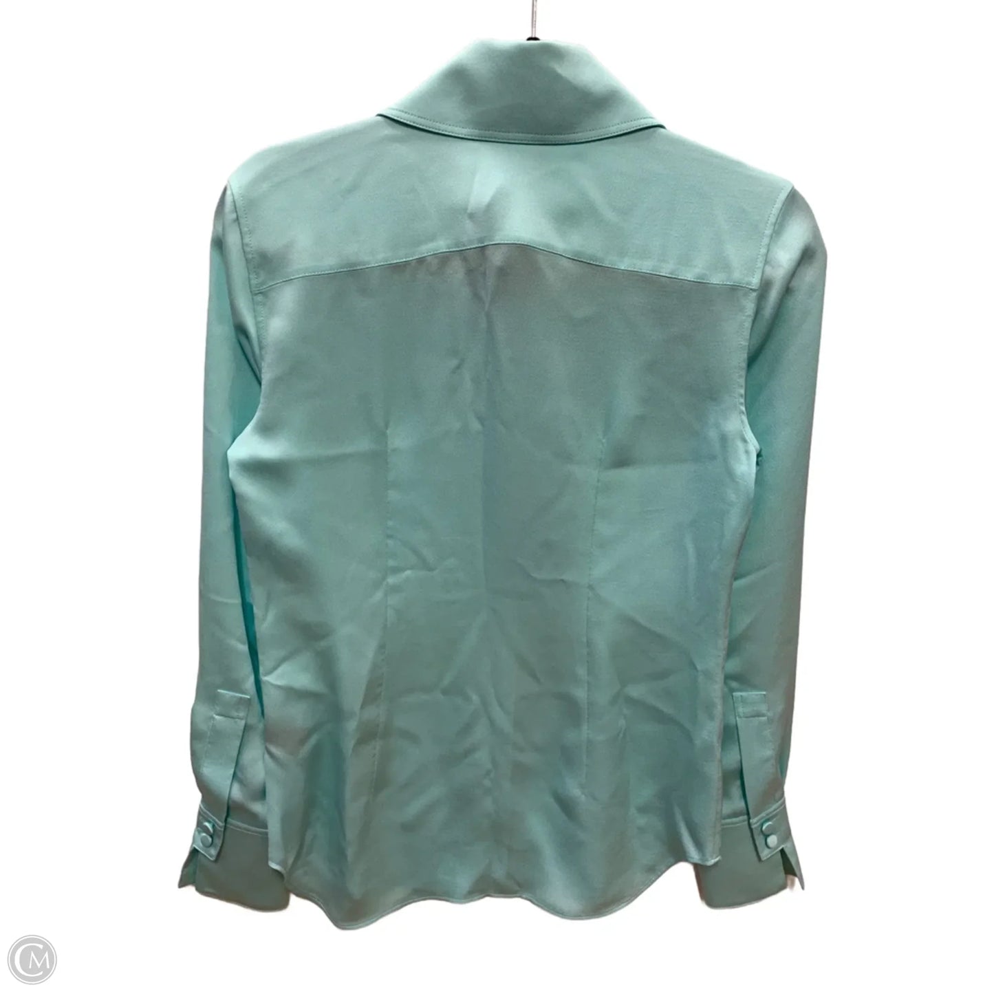 Top Long Sleeve Designer By Lafayette 148 In Blue, Size: S