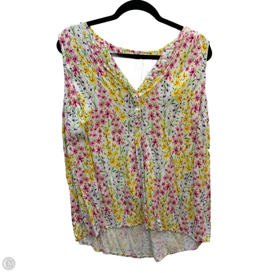 Top Sleeveless By Crown And Ivy In Floral Print, Size: 1x