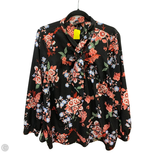 Blouse Long Sleeve By Lane Bryant In Black, Size: 1x