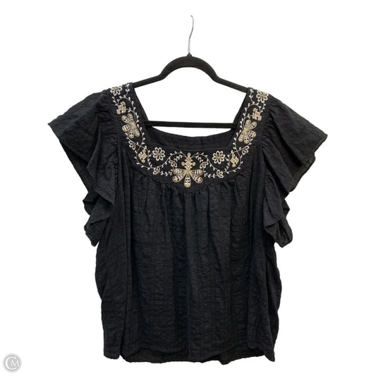 Top Short Sleeve By Max Studio In Black, Size: Xl