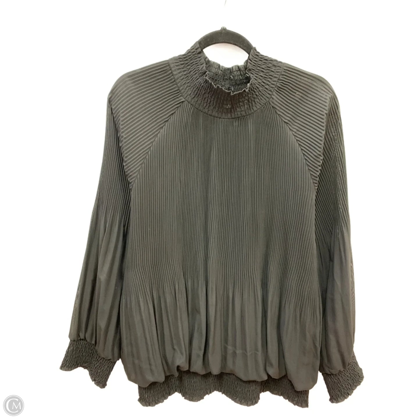 Blouse Long Sleeve By Clothes Mentor In Black, Size: 1x