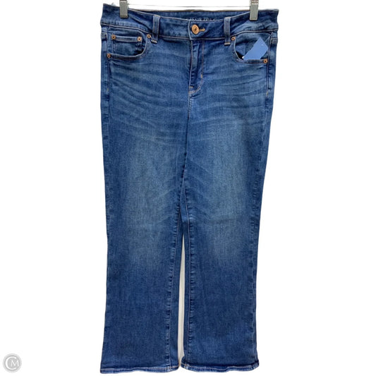 Jeans Straight By American Eagle In Blue Denim, Size: 10