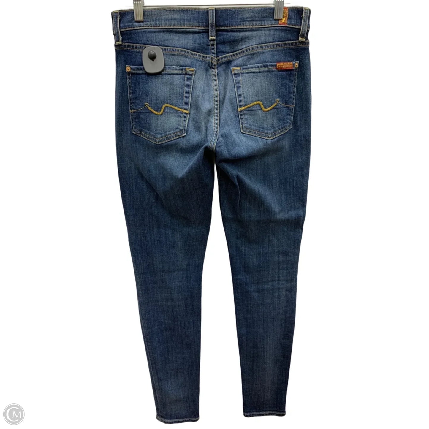 Jeans Skinny By 7 For All Mankind In Blue Denim, Size: 8
