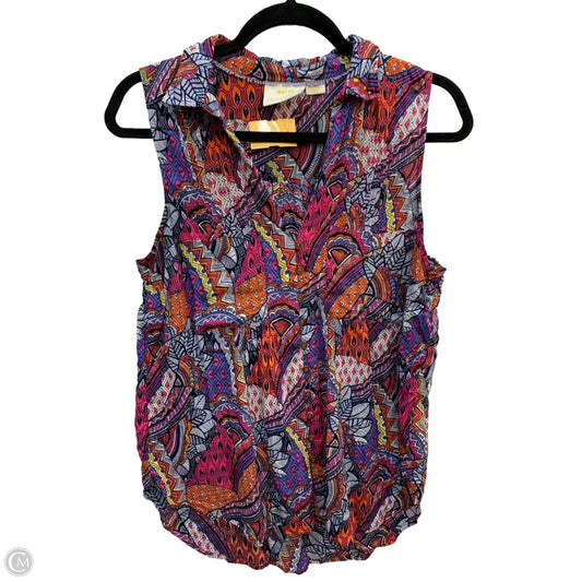 Top Sleeveless By Maeve In Geometric Pattern, Size: L