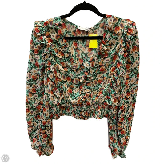 Blouse Long Sleeve By Lush In Floral Print, Size: M